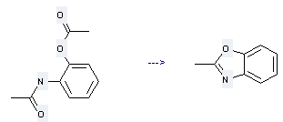 Acetamide,N-[2-(acetyloxy)phenyl]- can be used to produce 2-methyl-benzooxazole at the temperature of 138 °C